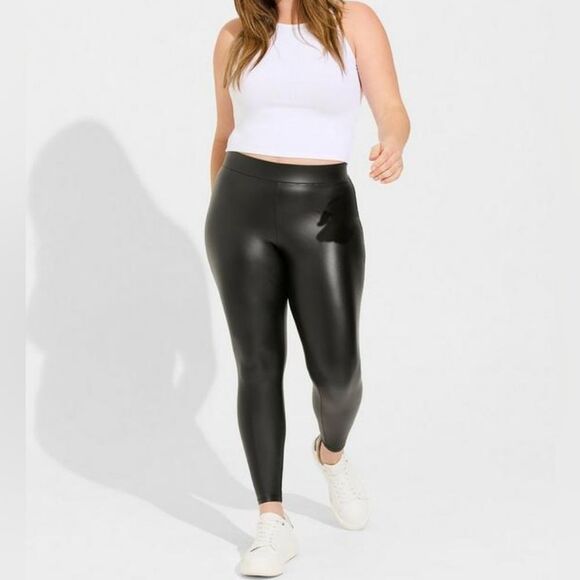 Torrid Full Length Comfort High Waist PU Legging Womens Plus Size 4X Black - Picture 4 of 9